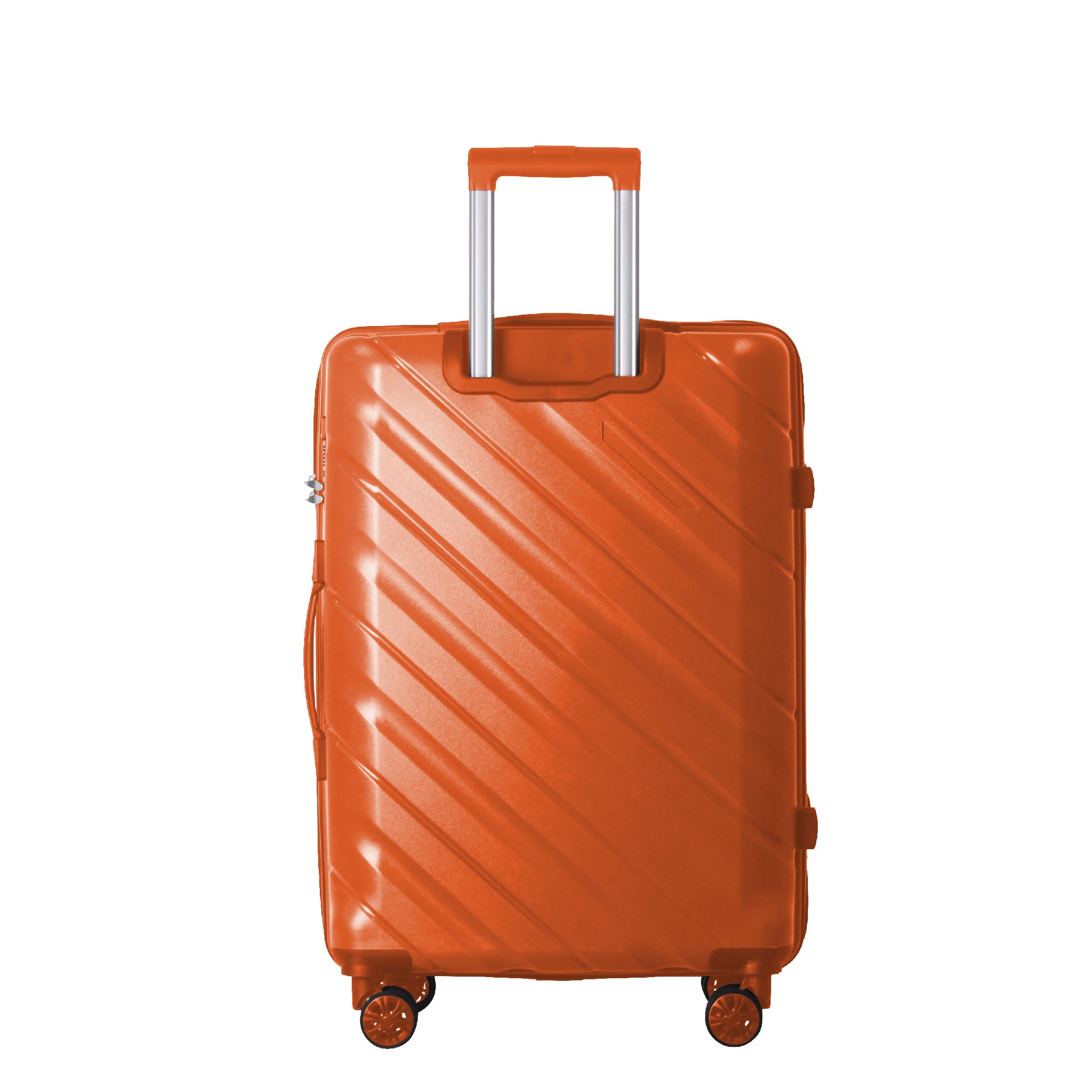 3-Piece Luggage Sets (20", 24", 28"), Suitcase With Wheels, Hardside Suitcase With Four Spinner Wheels And Scratch-Resistant Surface, Orange_voghion.com